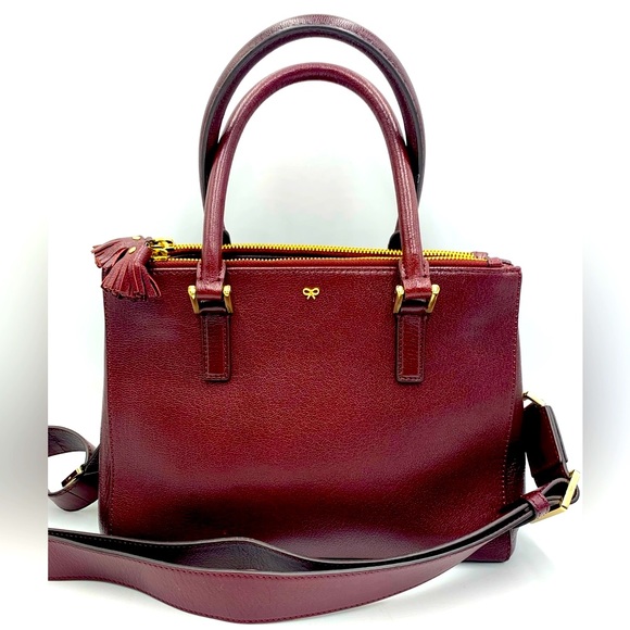 Anya Hindmarch Bags Auth Anya Hindmarch 2way Burgundy Leather Bag